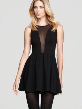 NWOT FOR LOVE AND LEMONS SHEER BLACK MINI DRESS SMALL
